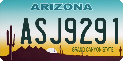 AZ license plate ASJ9291