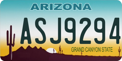 AZ license plate ASJ9294