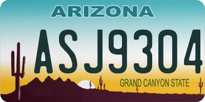 AZ license plate ASJ9304