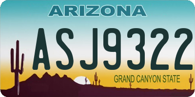 AZ license plate ASJ9322