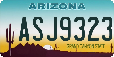 AZ license plate ASJ9323