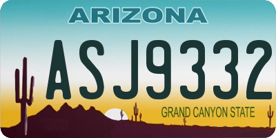 AZ license plate ASJ9332