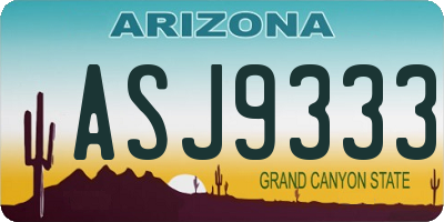 AZ license plate ASJ9333