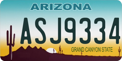 AZ license plate ASJ9334