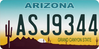 AZ license plate ASJ9344