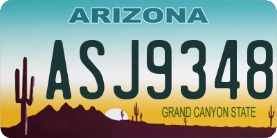 AZ license plate ASJ9348