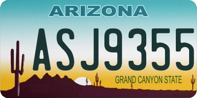 AZ license plate ASJ9355