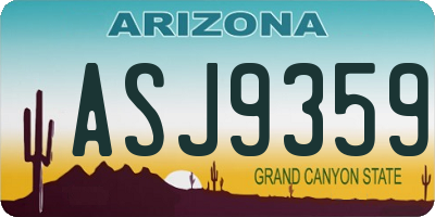AZ license plate ASJ9359