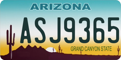 AZ license plate ASJ9365
