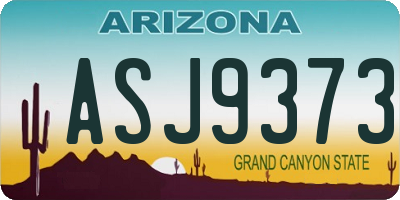 AZ license plate ASJ9373