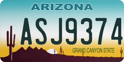 AZ license plate ASJ9374