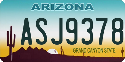 AZ license plate ASJ9378