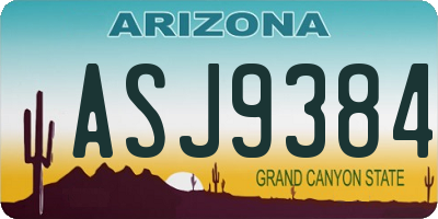 AZ license plate ASJ9384