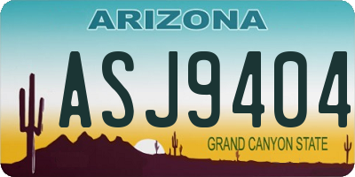 AZ license plate ASJ9404