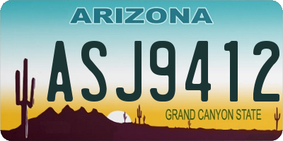 AZ license plate ASJ9412