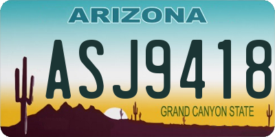 AZ license plate ASJ9418