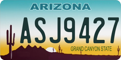 AZ license plate ASJ9427