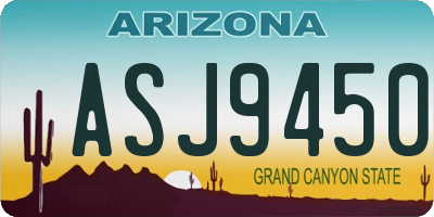 AZ license plate ASJ9450