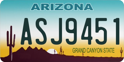 AZ license plate ASJ9451
