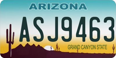 AZ license plate ASJ9463