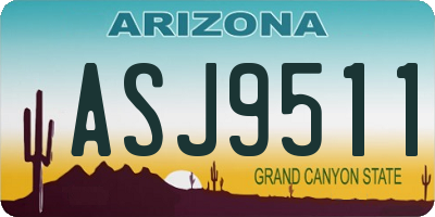 AZ license plate ASJ9511
