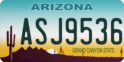 AZ license plate ASJ9536