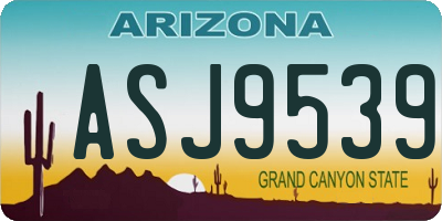 AZ license plate ASJ9539