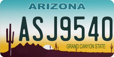 AZ license plate ASJ9540