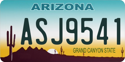 AZ license plate ASJ9541