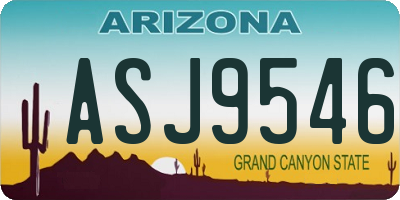 AZ license plate ASJ9546