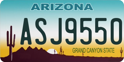 AZ license plate ASJ9550