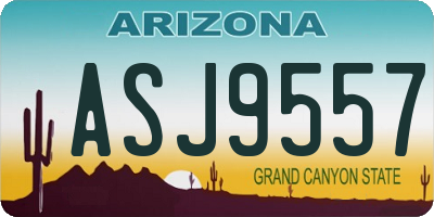 AZ license plate ASJ9557