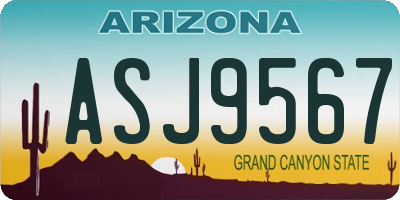 AZ license plate ASJ9567