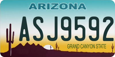 AZ license plate ASJ9592
