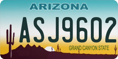 AZ license plate ASJ9602