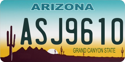 AZ license plate ASJ9610