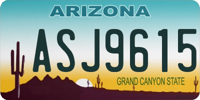 AZ license plate ASJ9615