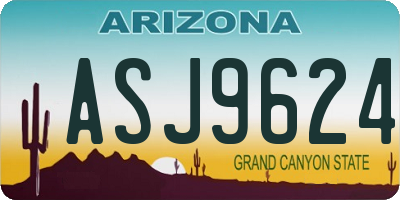 AZ license plate ASJ9624