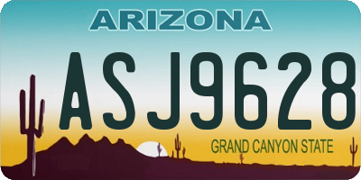 AZ license plate ASJ9628