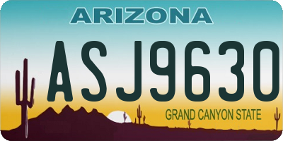 AZ license plate ASJ9630