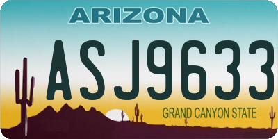 AZ license plate ASJ9633