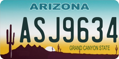 AZ license plate ASJ9634