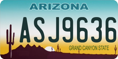 AZ license plate ASJ9636