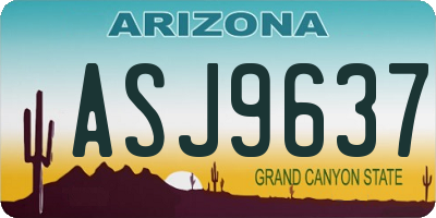 AZ license plate ASJ9637
