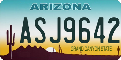 AZ license plate ASJ9642