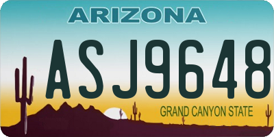 AZ license plate ASJ9648