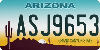 AZ license plate ASJ9653