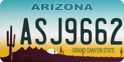 AZ license plate ASJ9662