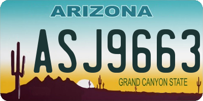 AZ license plate ASJ9663