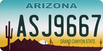 AZ license plate ASJ9667